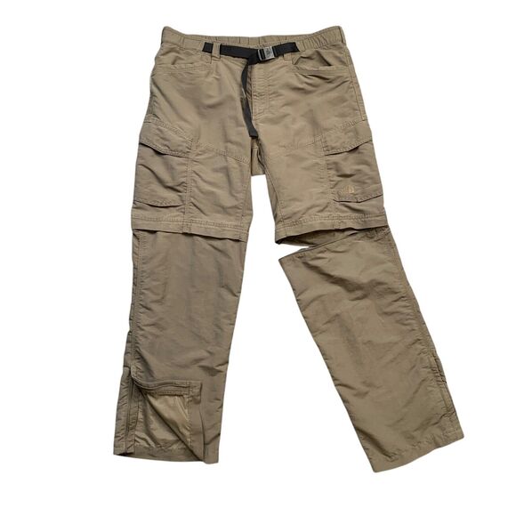 The North Face Pants Mens L Brown Convertible Elastic Waist Belted Cargo Shorts - Picture 1 of 16